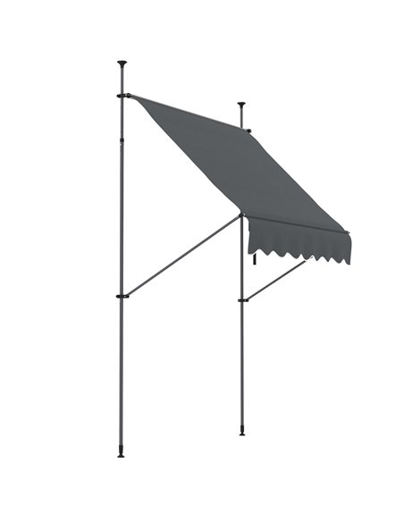 Outsunny 2 x 1.2m Retractable Awning, Sun Shade Shelter, Dark Grey 840-262V01CG - pic 44860 | FastDaddyshop