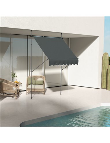 Outsunny 2 x 1.2m Retractable Awning, Sun Shade Shelter, Dark Grey 840-262V01CG