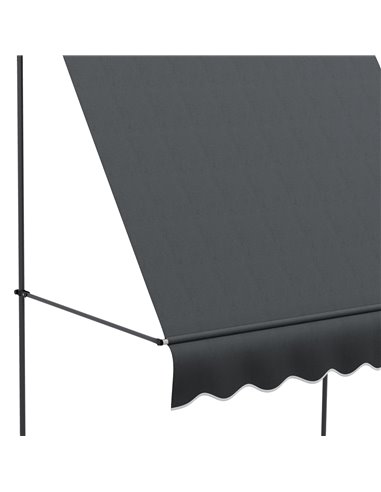 Outsunny 2 x 1.2m Retractable Awning, Free Standing Patio Sun Shade Shelter, UV Resistant, for Window and Door, Dark Grey 840-26