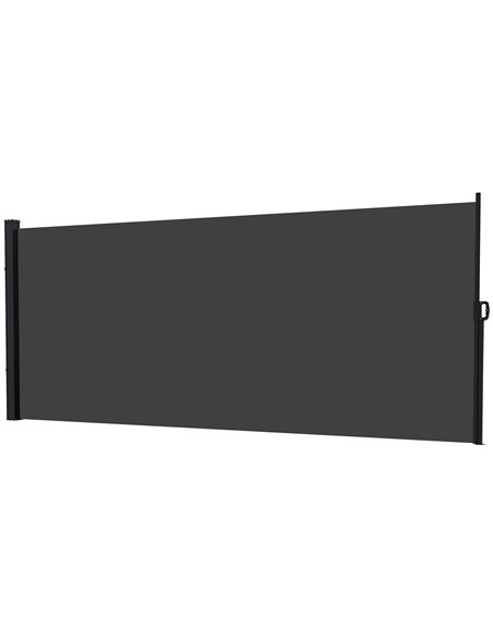 Outsunny 400 x 180cm Retractable Side Awning, Black 840-258V01BK - pic 44869 | FastDaddyshop