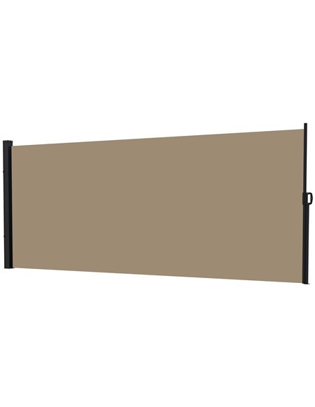 Outsunny 400 x 160cm Retractable Side Awning, Khaki 840-258V00KK - pic 44905 | FastDaddyshop