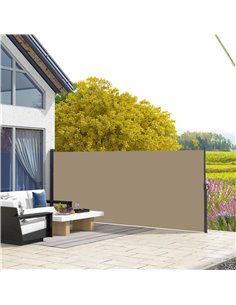 Outsunny 400 x 160cm Retractable Side Awning, Khaki 840-258V00KK 2