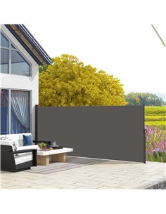 Outsunny 400 x 180cm Retractable Side Awning, Dark Grey 840-258V01CG 2