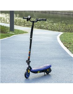HOMCOM Foldable Electric Scooter, with LED Headlight, for Ages 7-14 Years - Blue