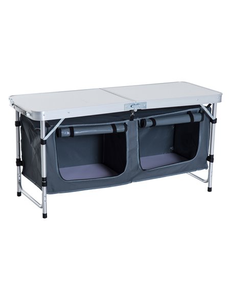 Outsunny Adjustable Aluminum Picnic Table-Pebbles White 01-0904 - pic 44932 | FastDaddyshop