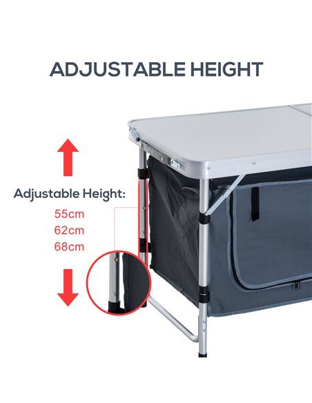 Outsunny Adjustable Aluminum Picnic Table-Pebbles White 01-0904 - pic 44937 | FastDaddyshop