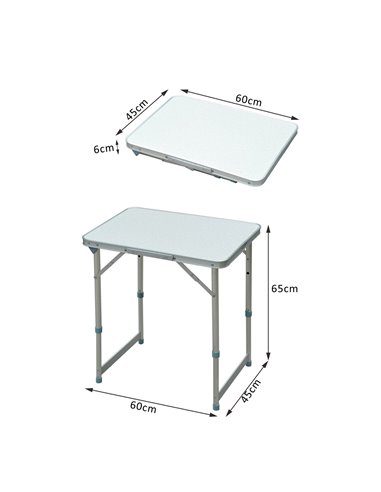 Outsunny Garden Outdoor Camping Table Portable Folding Picnic Table-Silver  01-0401