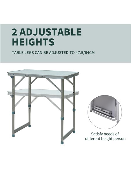 Outsunny Garden Outdoor Camping Table Portable Folding Picnic Table-Silver  01-0401 - pic 44945 | FastDaddyshop