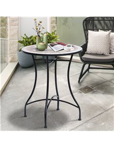 Outsunny 60cm Mosaic Round Bistro Table, Black 84B-254 2