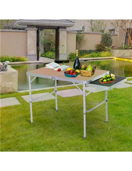 Outsunny Aluminium Pincic Table MDF-Top 3ft, Silver 84B-400V01 - pic 44996 | FastDaddyshop