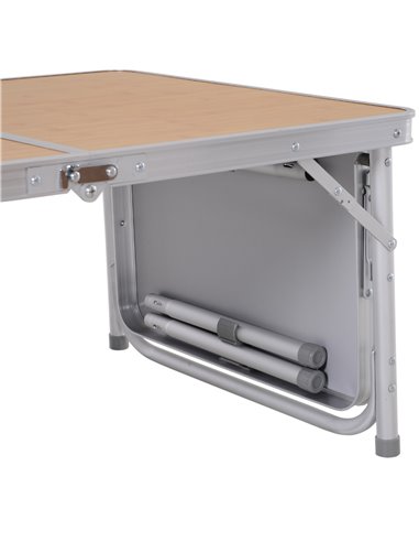 Outsunny Aluminium Pincic Table MDF-Top 3ft Folding Portable Outdoor Table Silver 84B-400V01
