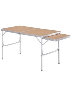 Outsunny Folding Outdoor Aluminium MDF-Top 4ft Table, Silver 84B-400