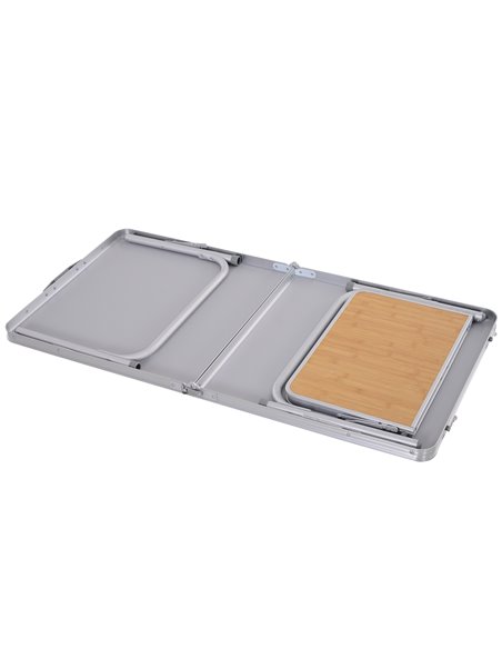 Outsunny Aluminium MDF-Top 4ft Folding Portable Outdoor Table Silver 84B-400 - pic 45012 | FastDaddyshop