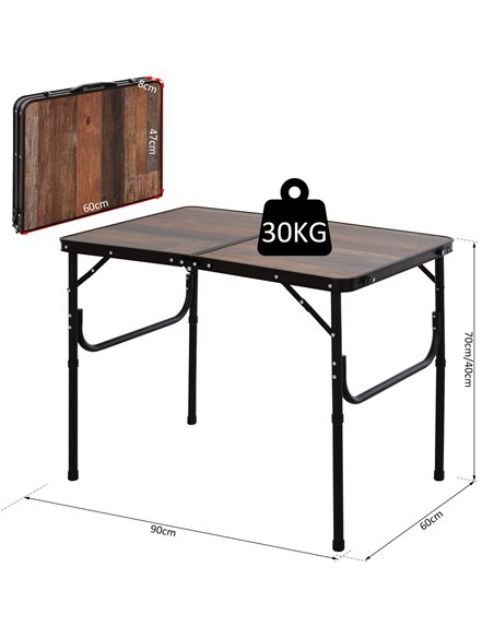 Outsunny 3ft Height Adjustable MDF Folding Camping Table  84B-404 - pic 45024 | FastDaddyshop