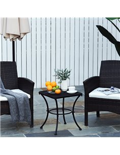 Outsunny Metal Square Outdoor Garden Bistro Table Black 84B-341 2