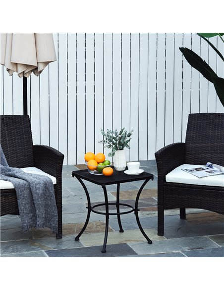 Outsunny Metal Square Outdoor Garden Bistro Table Black 84B-341 - pic 45032 | FastDaddyshop