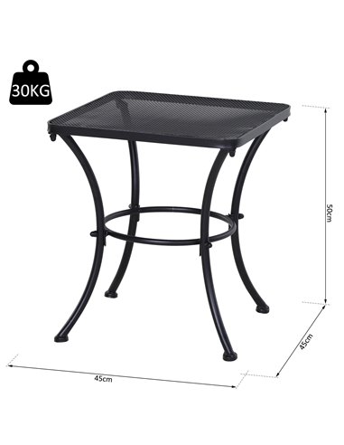 Outsunny Metal Square Outdoor Garden Bistro Table Black 84B-341