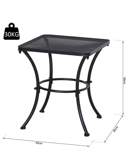 Outsunny Metal Square Outdoor Garden Bistro Table Black 84B-341 - pic 45033 | FastDaddyshop