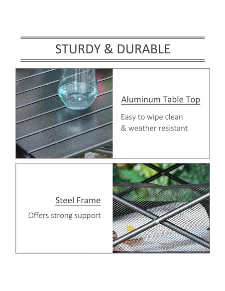 Folding Camping Table with Mesh Storage Bag Lightweight Aluminum Picnic Desk,Roll Up Tabletop with Carring Bag by Outsunny 84B-5 - pic 45055 | FastDaddyshop