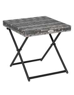 Outsunny Garden Small Folding Square Rattan Coffee Table, Grey 867-034GY