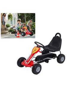 HOMCOM Kids Ride on Pedal Go Kart W/ Hand Brake-Red