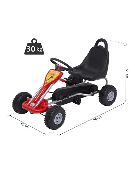 HOMCOM Kids Ride on Pedal Go Kart W/ Hand Brake-Red - pic 4509 | FastDaddyshop