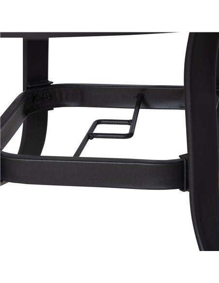 Outsunny 106cm Round Garden Dining Table with Parasol Hole Tempered Glass Top Steel Frame 84B-777 - pic 45093 | FastDaddyshop