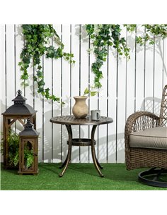 Outsunny Industrial Garden Round Side Table, Bronze 84G-044V00BN