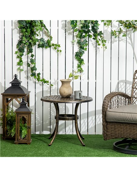 Outsunny Industrial Garden Round Side Table, Bronze 84G-044V00BN - pic 45103 | FastDaddyshop