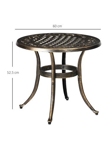 Outsunny Industrial Garden Round Side Table, Bronze 84G-044V00BN