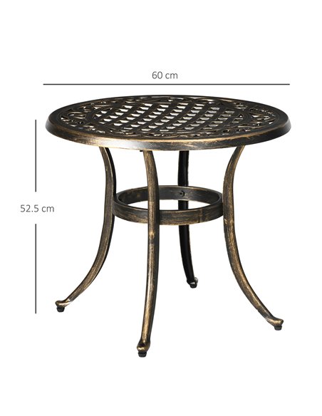 Outsunny Industrial Garden Round Side Table, Bronze 84G-044V00BN - pic 45104 | FastDaddyshop