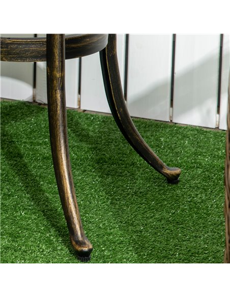 Outsunny Industrial Garden Side Table, Round Hollow Top Design Patio End Table with Cast Aluminum Frame, Bronze 84G-044V00BN - pic 45110 | FastDaddyshop