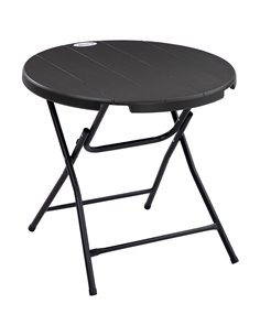 Outsunny Foldable Round Garden Table for 4, Dark Grey 84G-008V00CG