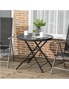 Outsunny Foldable Round Garden Table for 4, Dark Grey 84G-008V00CG 2