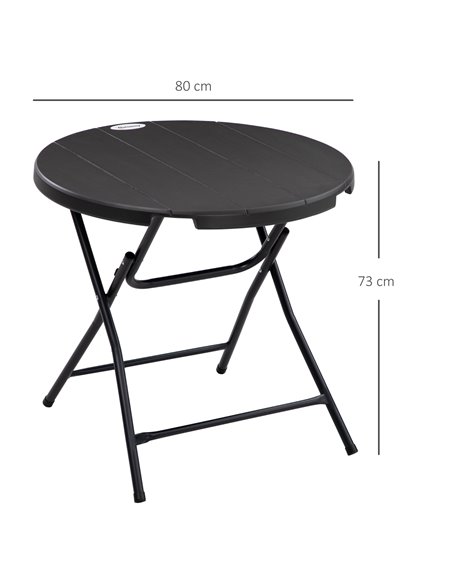 Outsunny Foldable Round Garden Table for 4, Dark Grey 84G-008V00CG - pic 45123 | FastDaddyshop