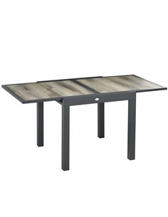 Outsunny Outdoor Extending Garden Dining Table for 6, Beige 84G-076V00BG