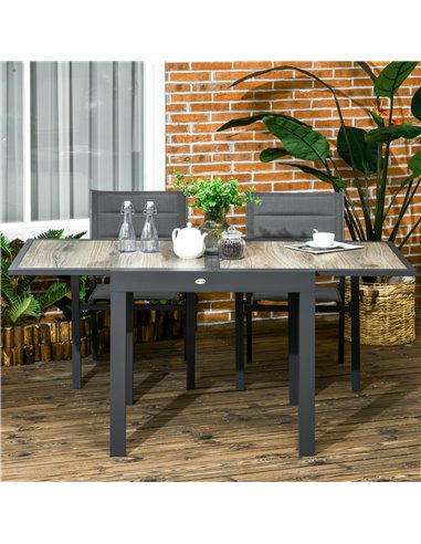 Outsunny Outdoor Extending Garden Dining Table for 6, Beige 84G-076V00BG