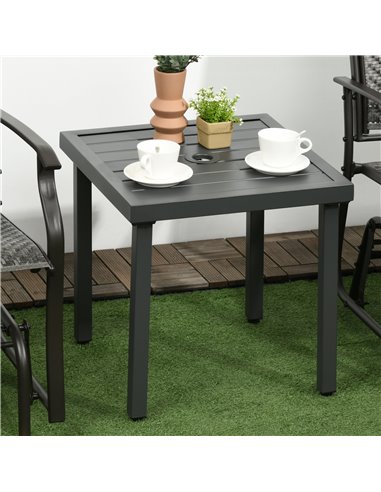 Outsunny Garden Side Table, Patio Coffee Table, Grey 84G-034V00GY