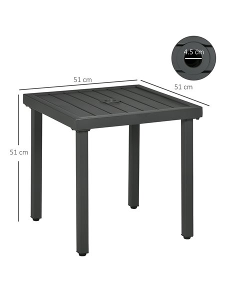 Outsunny Garden Side Table, Patio Coffee Table, Grey 84G-034V00GY - pic 45141 | FastDaddyshop