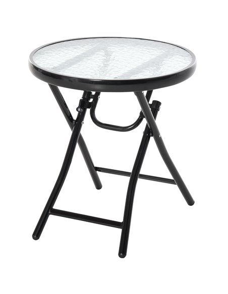 Outsunny Foldable Garden Table, Round Folding Table, Black 84B-590 - pic 45148 | FastDaddyshop