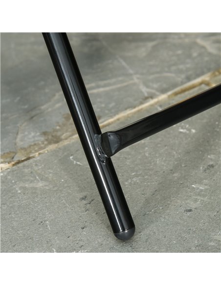 Outsunny Foldable Garden Table, Round Folding Table with Glass Tabletop and Safety Buckle for Patio, Garden, Outdoor, Indoor, Bl - pic 45156 | FastDaddyshop