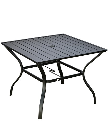 Outsunny Dining Garden Table with Parasol Hole, Black 84G-007V00BK - pic 45157 | FastDaddyshop