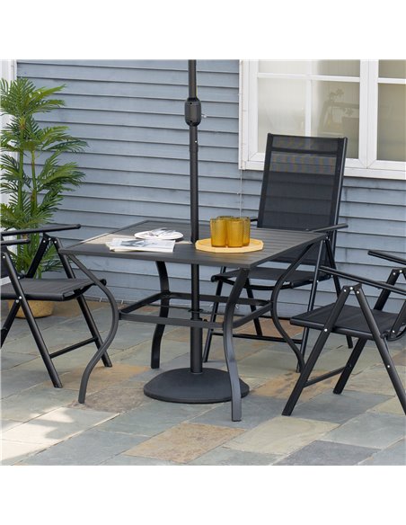 Outsunny Dining Garden Table with Parasol Hole, Black 84G-007V00BK - pic 45158 | FastDaddyshop