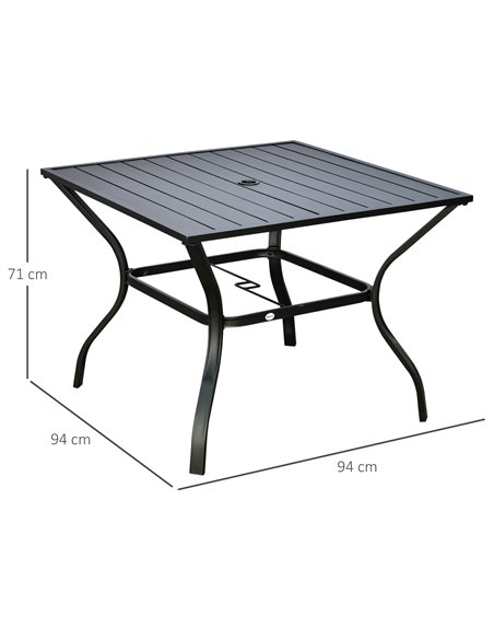 Outsunny Dining Garden Table with Parasol Hole, Black 84G-007V00BK - pic 45159 | FastDaddyshop