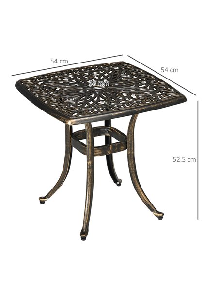 Outsunny Outdoor Patio Side Table with Umbrella Hole, Bronze 84G-045V00BN - pic 45168 | FastDaddyshop