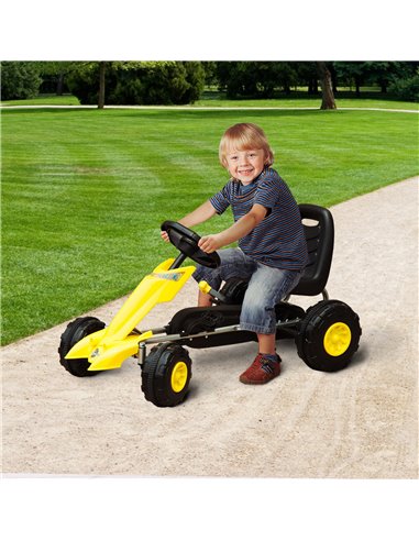 HOMCOM Pedal Go Kart-Yellow/Black