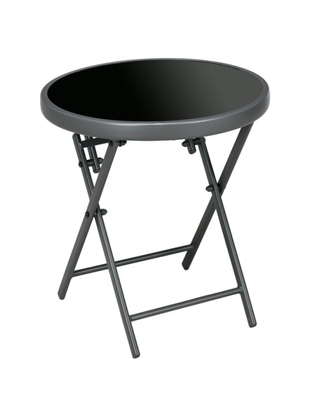 Outsunny Φ45cm Outdoor Round Folding Patio Table, Dark Grey 84G-260V00CG - pic 45175 | FastDaddyshop
