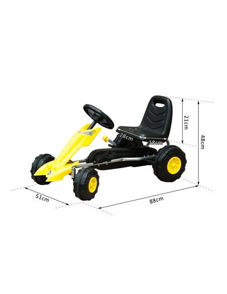 HOMCOM Pedal Go Kart-Yellow/Black - pic 4518 | FastDaddyshop