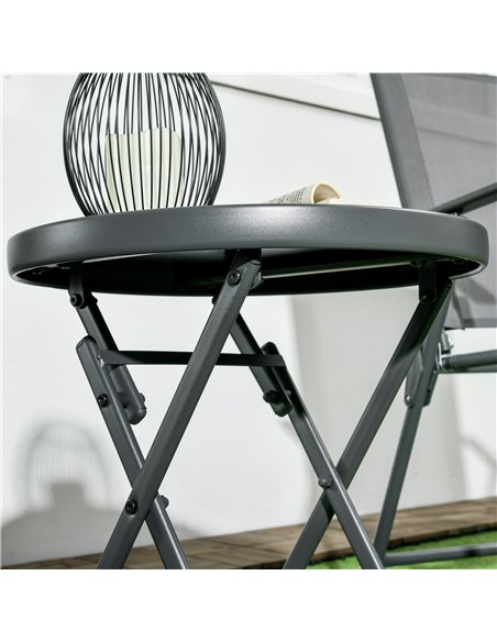 Outsunny Φ45cm Outdoor Side Table, Round Folding Patio Table with Imitation Marble Glass Top, Small Coffee Table 84G-260V00CG - pic 45183 | FastDaddyshop