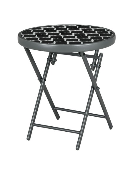 Outsunny Φ45cm Outdoor Round Folding Patio Table, Black 84G-260V01CG - pic 45184 | FastDaddyshop